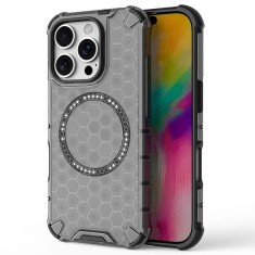Husa transparenta iPhone 16 Pro Techsuit HoneyComb Shield MagSafe, negru foto