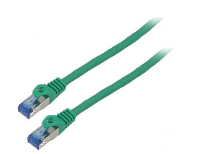 Patch cord S/FTP 6a 10m CCA LSZH verde 26AWG foto