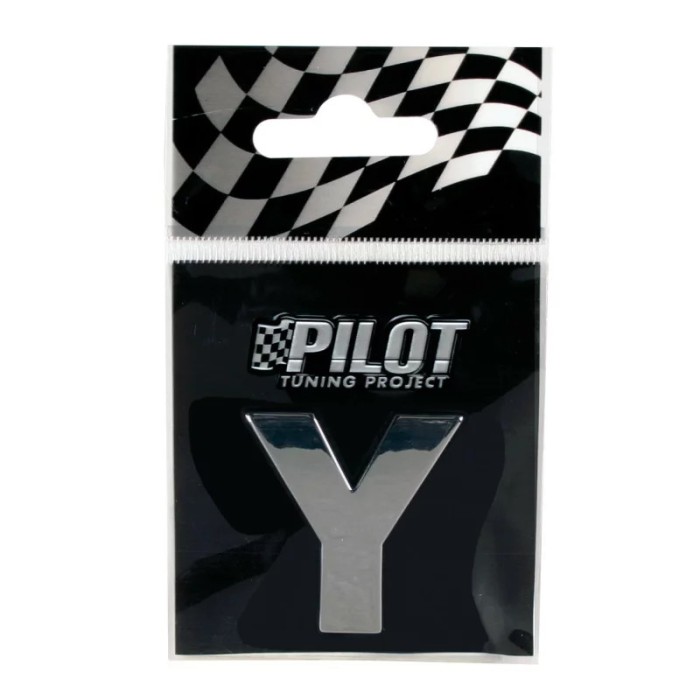 Autocolant 3D crom Type-3 (28mm) litera - Y Garage AutoRide