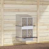 vidaXL Cutie cuibar pentru pui cu 4 compartimente argintiu galvanizat 864354