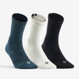 Șosete de tenis lungi Decathlon RS 500 albastru-alb-verde set de 3 perechi, Artengo