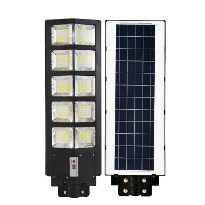 Lampa solara stradala Flippy, cu telecomanda, senzor de miscare si lumina, suport prindere, 225 LED-uri, IP65, ABS, 15AH, 300W, temperatura culoare 65 foto