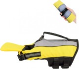 Vesta reflectorizanta pentru caine Dociote, panza Oxford/nailon, negru/galben, marimea L