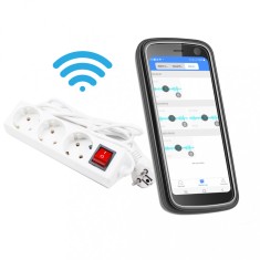 Prelungitor 220V Clasic cu Buton - 3 Intrari 3m - Cu Microfon &amp;amp; Reportofon Spion foto