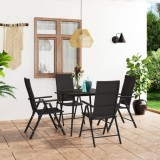 Cumpara ieftin Set de masă pentru grădină, 5 piese, negru