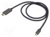 Cablu Goobay HDMI - USB C textil 1m negru argintiu 4K HDR UHD