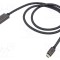 Cablu Goobay HDMI - USB C textil 1m negru argintiu 4K HDR UHD