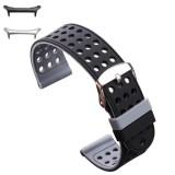 Curea silicon cu doua fete compatibila Samsung Galaxy Watch Ultra, Negru/Gri