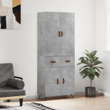vidaXL Dulap &icirc;nalt, gri beton, 69,5x34x180, lemn compozit