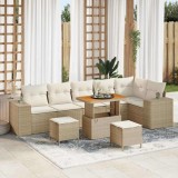 VidaXL Set de canapele pentru grădină 9 pcs Bej, crem 90 x 55 x 71 cm