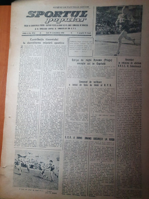 sportul popular 25 octombrie 1954-divizia a la fotbal,rezultate,rugby,baschet foto