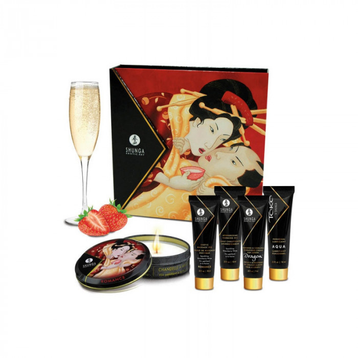 Set Cadou Stimulente Erotice Geishas Secret Strawberry Wine