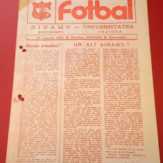 Program meci fotbal DINAMO Bucuresti - UNIVERSITATEA Craiova (31.08.1986)