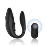 Vibrator Dublu Cupluri Brilly Glam Justforme, Pulsatii, Telecomanda, 7 Moduri Vibratie/Pulsatie, Silicon, Rezistent Apa