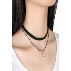Choker Fashion Black pyramid - Colier elegant pentru gat