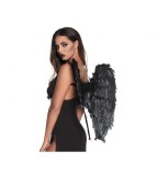 Aripi de &icirc;nger cu pene 65 x 65 cm, negru