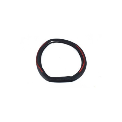 Husa volan sport tesit din imitatie piele marimea M Culoare negru cusatura rosie Cod: FX99 Automotive TrustedCars foto