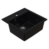 Chiuveta Bucatarie Granit Ulgranit ULG 480 Negru 480x480x190 mm