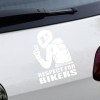 Sticker auto off road respect for bikers, alb, 17x12 cm, folie oracal, autocolant exterior rezistent uv si intemperii
