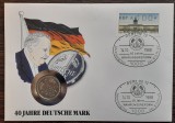 GERMANIA - FDC SI MONEDA - 1 MARK 1988, LIT. J, 40 ANI DEUTSCHE MARK, STARE UNC, Europa