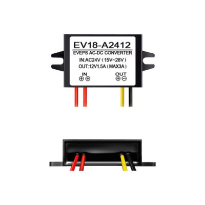 Convertor tensiune 14-28VAC la 12VDC, 1.5A EV18-A2412 foto