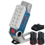 Bosch GLI DeciLED + 1600A019R8 - Lampa + Set 2 acumulatori si incarcator Li-Ion 12 V 2 Ah