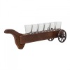 Set 6 pahare suport lemn cu roti 50ml Zilan EXT 7127