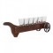 Set 6 pahare suport lemn cu roti 50ml Zilan EXT 7127