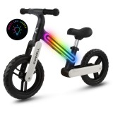 Bicicleta de echilibru fara pedale pentru copii, roti Eva, 2 ani+, Suno Black White, Kidwell
