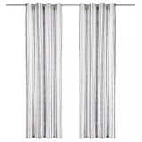 Cumpara ieftin Perdele cu inele metalice, 2 buc., antracit, 140x245 cm, bumbac