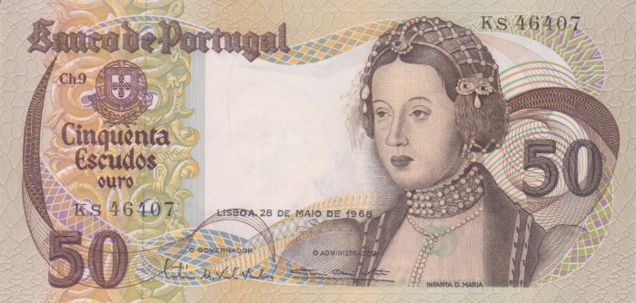 Bancnota Portugalia 50 Escudos 1968 - P174a UNC
