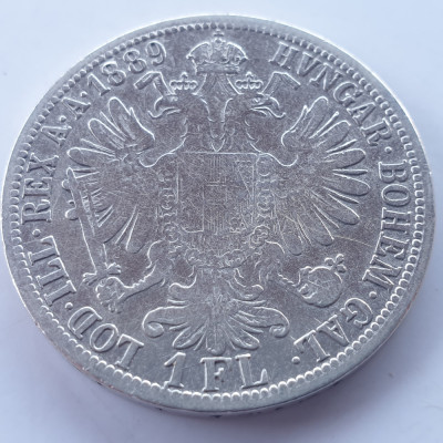 Austria 1 florin 1889 argint Franz Joseph l foto