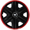 Set 4 Capace Roti pentru Dacia, model Fast Black Cu Rama Rosie, R14, Autohelix MSA