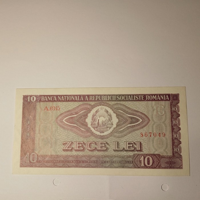 Di 20 Bancnota 10 lei 1966 UNC serie consecutiva