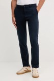 BOSS pantaloni culoarea bleumarin, cu fason chinos, 50543304