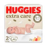 Scutece Extra Care Mega Nr. 2, 4 - 6kg, 82 bucati, Huggies