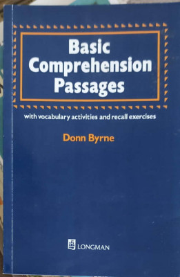 BASIC COMPREHENSION PASSAGES WITH VOCABULARY ACTIVITIES AND RECALL EXERCISES-DONN BYRNE foto
