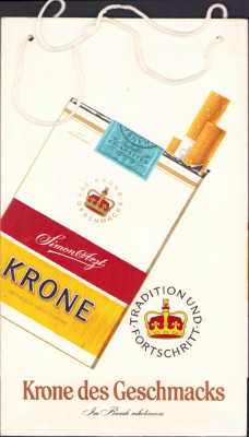HST Pungă veche reclamă țigări Krone foto