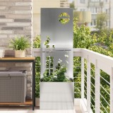 vidaXL Ghiveci de Grădină cu Panou Decorativ Argintiu 50 x 140 cm