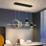 Lustra LED suspendata cu telecomanda PAULINA, 74W, lumina Rece/Calda/Neutra, Dimabila, Negru, Inaltime Reglabila, Alessandro DESIGN