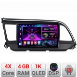 Navigatie Hyundai Elantra 2018- A-1581 4+64 InCell Display 1K Android Waze USB Navigatie Internet Youtube Radio