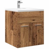 vidaXL Dulap chiuvetă baie, lemn vechi, 41x38,5x46 cm, lemn prelucrat
