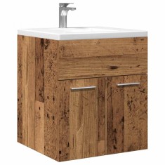 vidaXL Dulap chiuvetă baie, lemn vechi, 41x38,5x46 cm, lemn prelucrat 856205