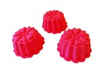 Forma silicon pentru briose, 3 cavitati, Rosu, 9 cm, 331COF