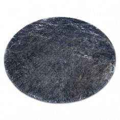Covor modern de spălat LAPIN cerc shaggy, antiderapant fildeș / negru, cerc 100 cm