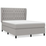 Cumpara ieftin Pat continental, gri deschis, 140x200 cm, material textil