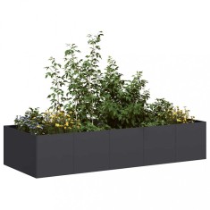 vidaXL Jardinieră, negru, 200x80x40 cm, oțel 860752