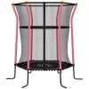 HOMCOM Trambulină Elastică pentru Copii 3-10 Ani cu Intrare cu Fermoar și Bare Căptușite, &Oslash;163,5x190 cm, Roz | Aosom Romania