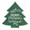 Suport Farfurie Crăciun, Brad, Pasla, Glitter, Verde, 34x35cm, Oem