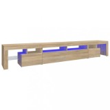 Cumpara ieftin Comoda TV cu lumini LED, stejar sonoma,260x36,5x40cm
